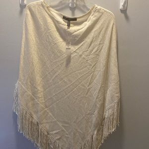 White shimmer poncho